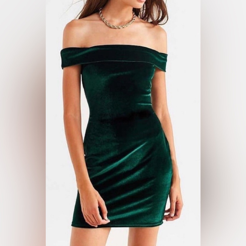 Urban Outfitters Green Velvet Dress